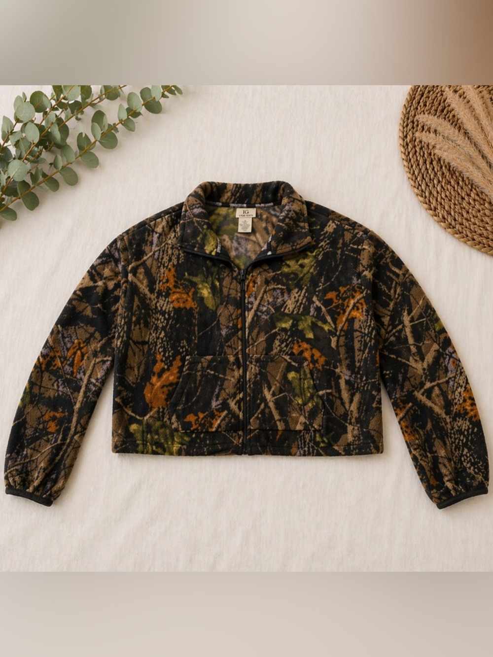 Camo Fleece Zip-Up Jacket